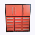 Powder coated red drawers storage cabinet with wheels